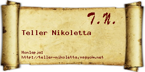 Teller Nikoletta névjegykártya